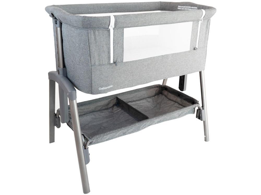 Berço Portátil com Colchão Galzerano Colin com Regulagem de Altura até 9kg Cinza - 1