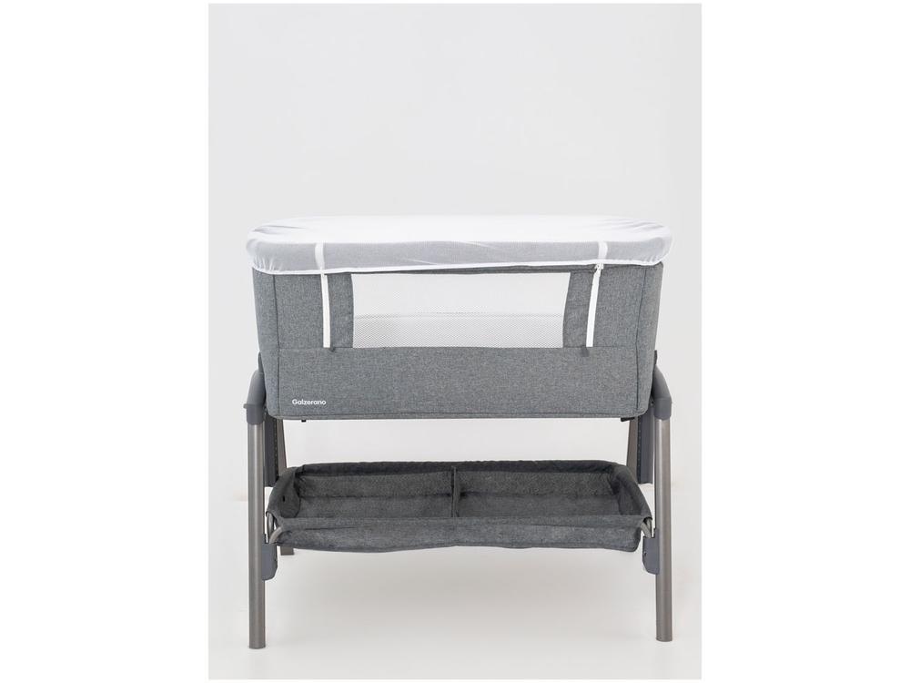 Berço Portátil com Colchão Galzerano Colin com Regulagem de Altura até 9kg Cinza - 4