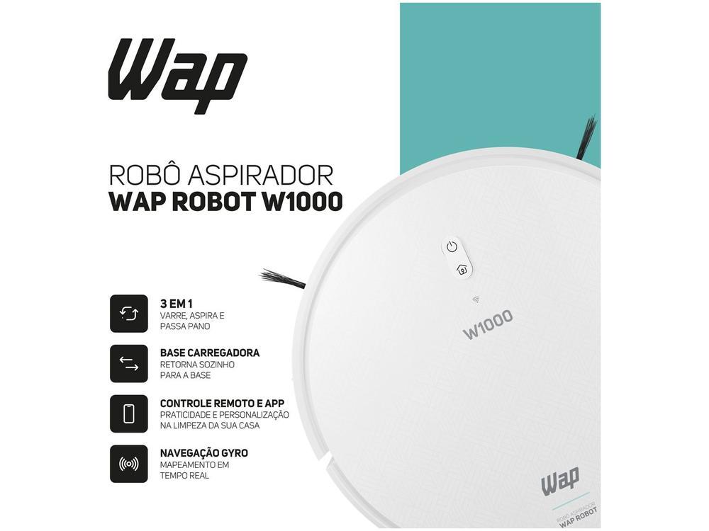 Robô Aspirador Inteligente Wap Robot W1000 36W Wi-Fi compatível com Alexa - 3