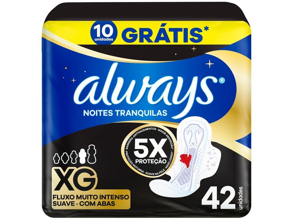 Absorvente Noturno Always Noites Tranquilas Suave XG com Abas 42 Unidades - 1