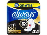 Absorvente Noturno Always Noites Tranquilas Suave XG com Abas 42 Unidades - 1