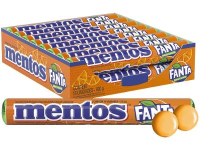 Bala Mentos Fanta Laranja 37,5g Display com 16 Sticks
