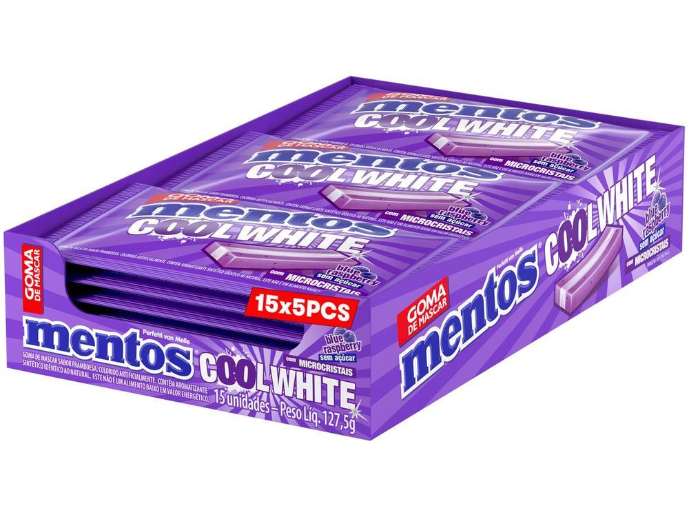 Goma de Mascar Mentos Cool White Blue Raspberry sem Açúcar Display com 15 Slabs - 6