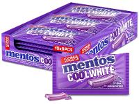Goma de Mascar Mentos Cool White Blue Raspberry sem Açúcar Display com 15 Slabs