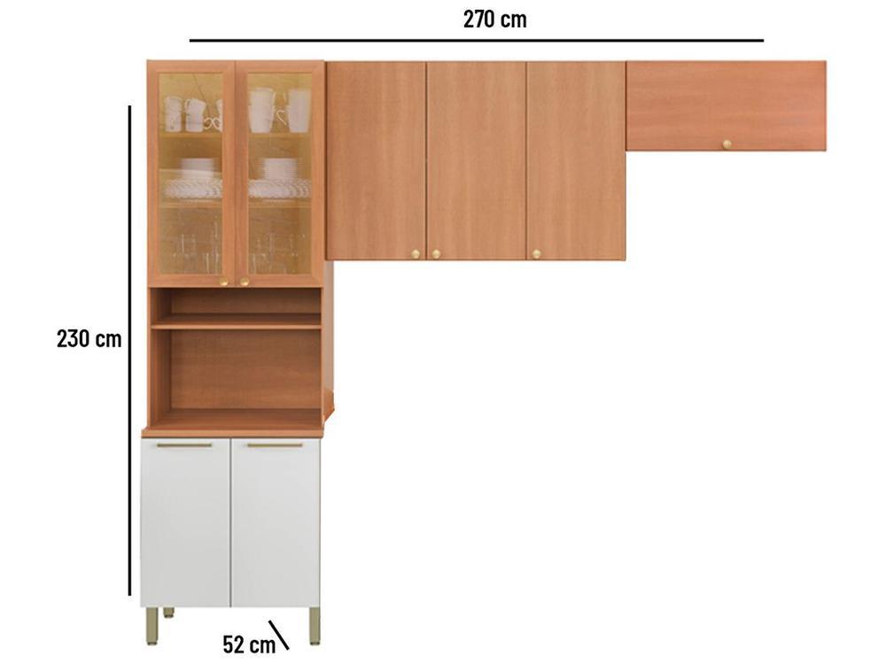 Armário de Cozinha Compacta Telasul Sálvia Nicho para Micro-ondas 8 Portas - 19