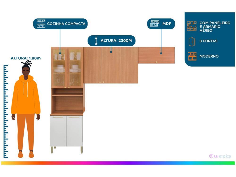 Armário de Cozinha Compacta Telasul Sálvia Nicho para Micro-ondas 8 Portas - 2