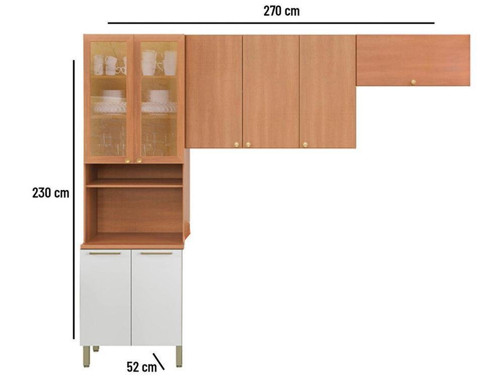 Armário de Cozinha Compacta Telasul Sálvia Nicho para Micro-ondas 8 Portas - 3