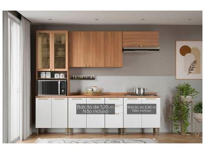 Armário de Cozinha Compacta Telasul Sálvia Nicho para Micro-ondas 8 Portas