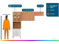 Armário de Cozinha Compacta Telasul Sálvia Nicho para Micro-ondas 8 Portas - 2
