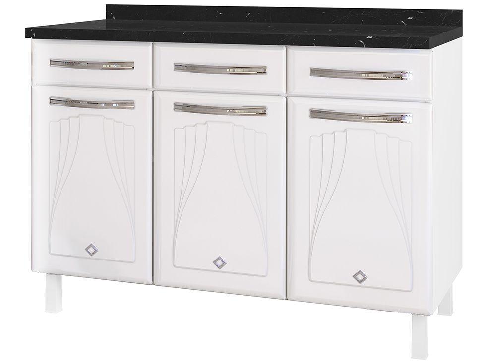 Balcão de Cozinha Telasul Aço 3 Portas 3 Gavetas Cristal - 1
