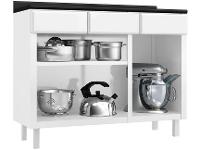 Balcão de Cozinha Telasul Aço 3 Portas 3 Gavetas Cristal