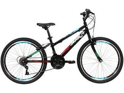 Bicicleta Infantil Aro 24 Caloi Max Preta Freio V-Brake 21 Marchas