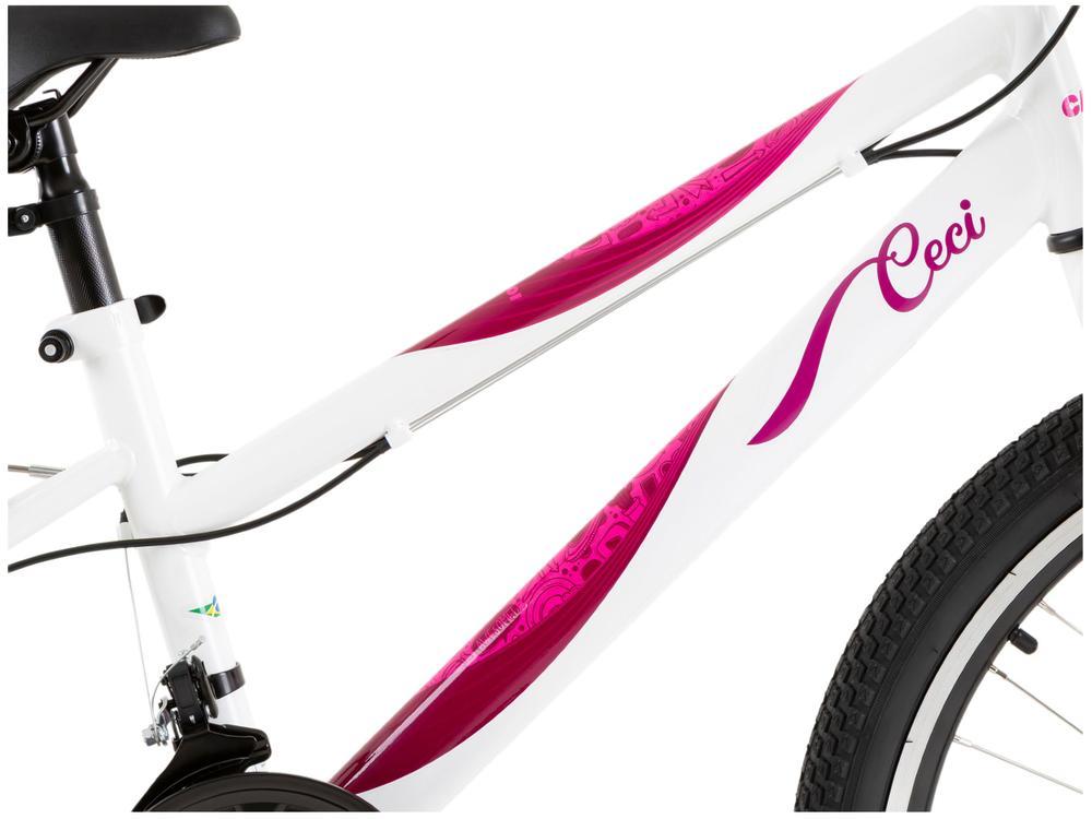 Bicicleta Aro 24 Infantil Caloi Ceci Branca 21 Marchas - 8