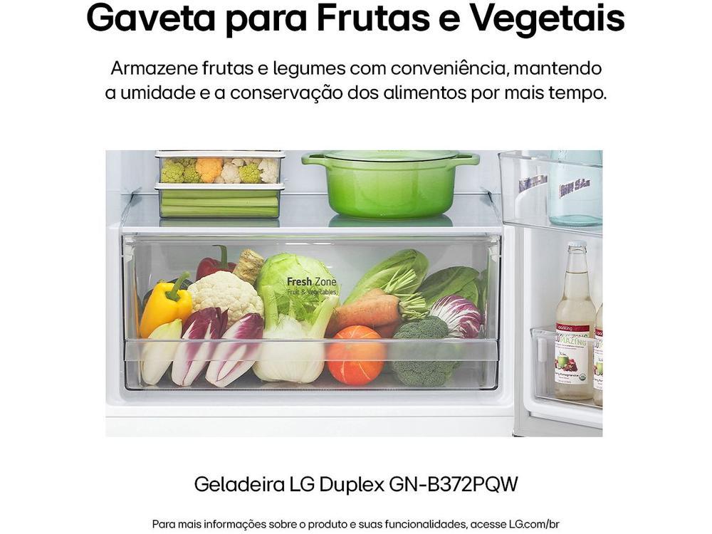 Geladeira/Refrigerador LG Frost Free Inox Duplex Branca 375L GN-B372PQW - 6