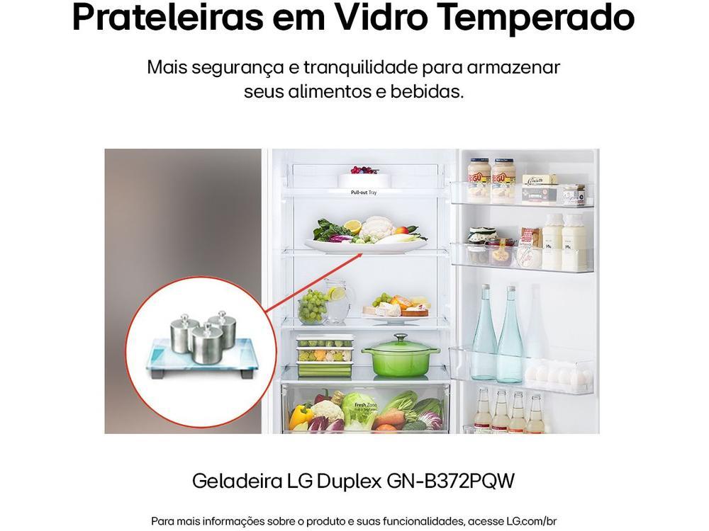 Geladeira/Refrigerador LG Frost Free Inox Duplex Branca 375L GN-B372PQW - 8