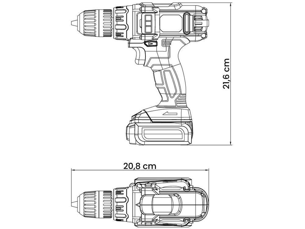 Furadeira e Parafusadeira Tramontina a Bateria 12V Peças 42383001 - 2