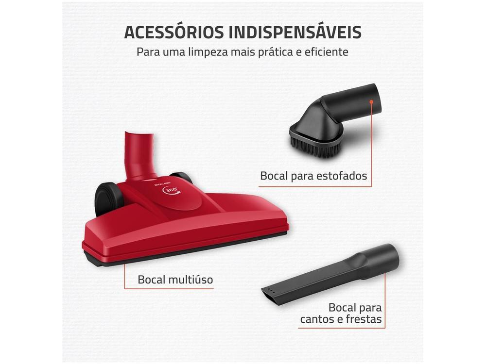 Aspirador de Pó 2 em 1 Mondial 1500W Turbo Cycle AP-40-R Vermelho e Preto - 7