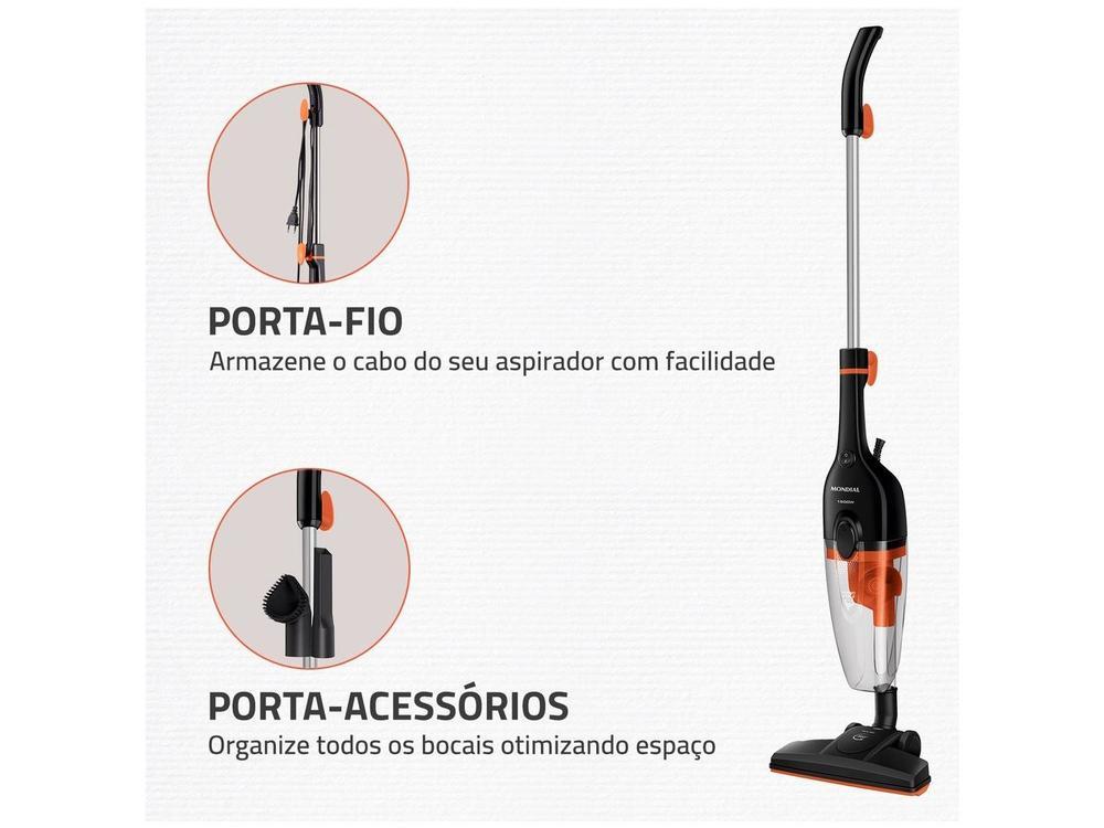 Aspirador de Pó 2 em 1 Mondial 1500W Turbo Cycle AP-40-B Preto e Laranja - 7