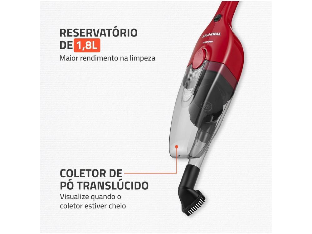 Aspirador de Pó 2 em 1 Mondial 1500W Turbo Cycle AP-40-R Vermelho e Preto - 5