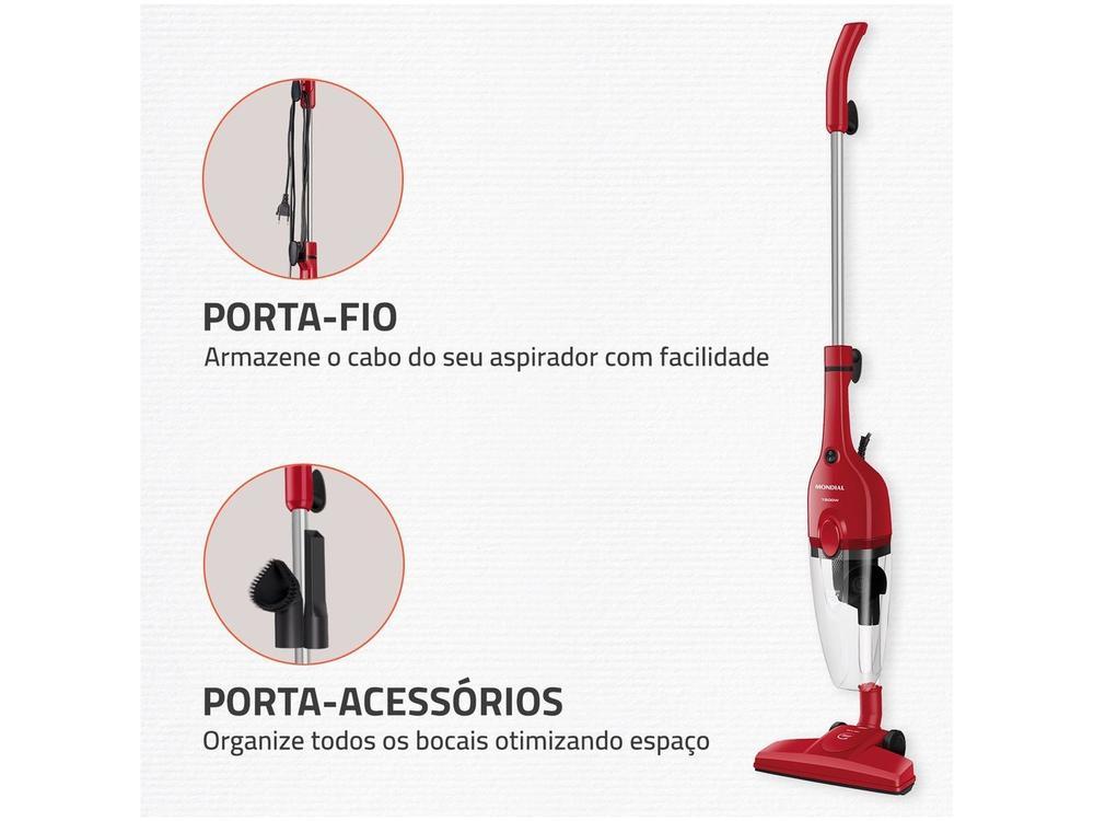 Aspirador de Pó 2 em 1 Mondial 1500W Turbo Cycle AP-40-R Vermelho e Preto - 6
