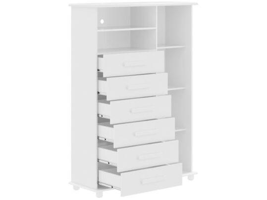 Cômoda com Espelho 6 Gavetas 1 Porta Móveis Lanza Atenas - 4