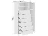 Cômoda com Espelho 6 Gavetas 1 Porta Móveis Lanza Atenas - 5