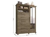 Cômoda com Espelho 6 Gavetas 1 Porta Móveis Lanza Atenas - 6