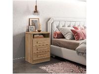 Mesa de Cabeceira 3 Gavetas Roma Móveis Lanza - 1