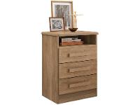 Mesa de Cabeceira 3 Gavetas Roma Móveis Lanza - 2