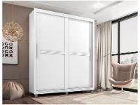 Guarda-roupa Solteiro com Espelho 4 Gavetas 2 Portas de Correr Móveis Lanza Zurique - 1