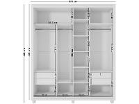 Guarda-roupa Solteiro com Espelho 4 Gavetas 2 Portas de Correr Móveis Lanza Zurique - 6