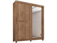 Guarda-roupa Solteiro com Espelho 4 Gavetas 2 Portas de Correr Móveis Lanza Zurique - 5