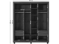 Guarda-roupa Solteiro com Espelho 4 Gavetas 2 Portas de Correr Móveis Lanza Zurique - 6