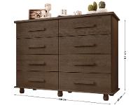 Cômoda 8 Gavetas Móveis Lanza Paris - 3