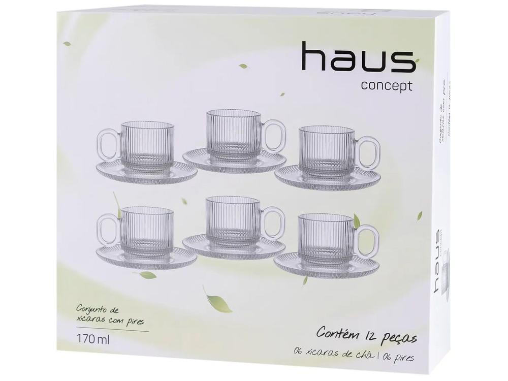 Jogo de Xícaras de Chá 170ml Haus Concept Canelado 6 Peças - 9