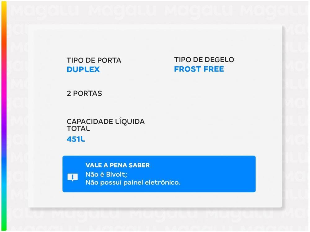Geladeira/Refrigerador Consul Frost Free Duplex Branca 451L CRM53FB - 2
