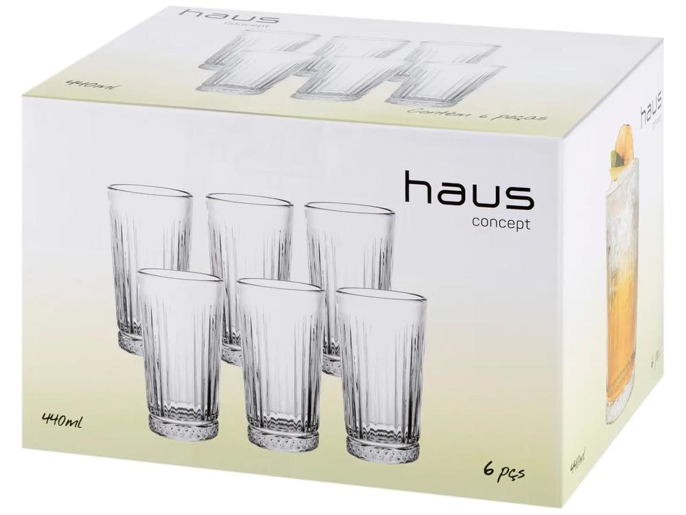 Jogo de Copos de Vidro 440ml 6 Peças Haus Concept Prince - 8