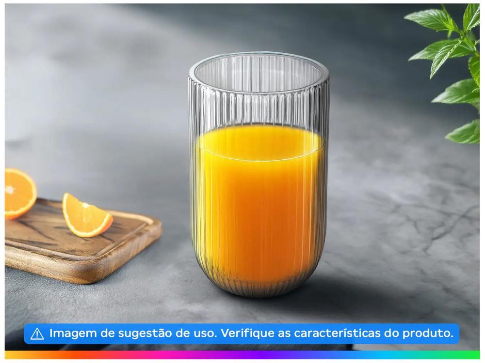 Jogo de Copos de Vidro 430ml 6 Peças Haus Concept Canelado - 3