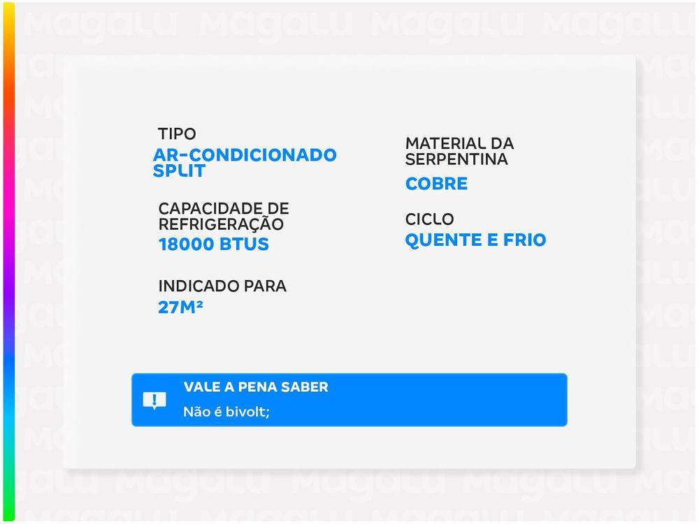 Ar-condicionado Split 18.000 BTUs Philco ON-OFF Quente e Frio PAC18QI - 3