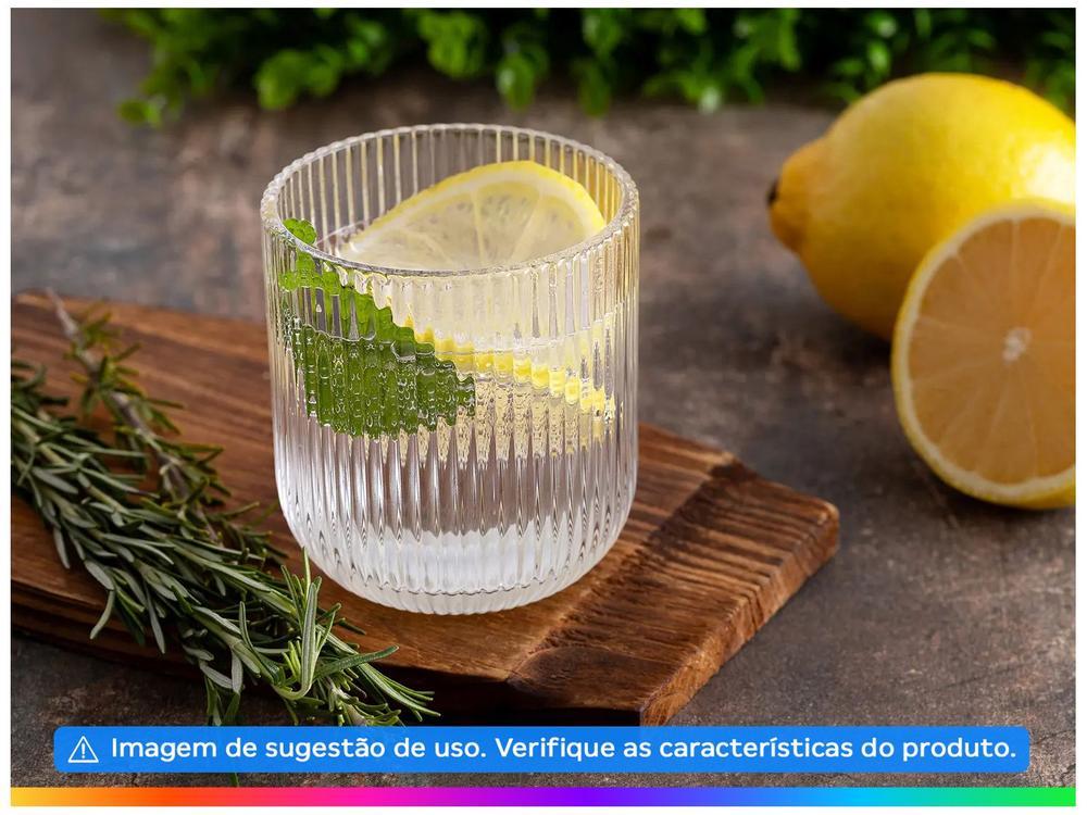 Jogo de Copos de Vidro 300ml 6 Peças Haus Concept Canelado - 3