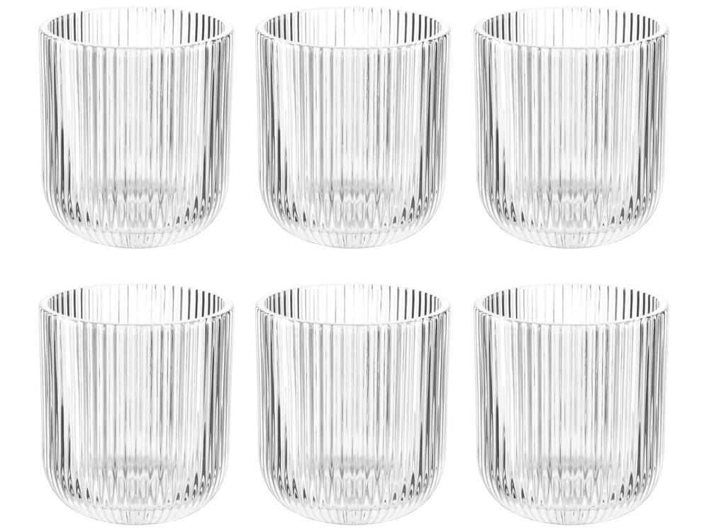 Jogo de Copos de Vidro 300ml 6 Peças Haus Concept Canelado - 4