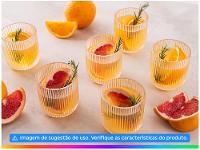 Jogo de Copos de Vidro 300ml 6 Peças Haus Concept Canelado - 2