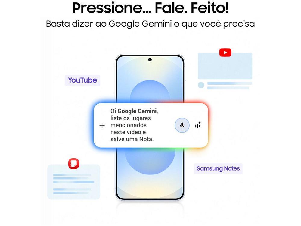Samsung Galaxy S25+ 5G 256GB Galaxy AI Azul 6,7" 12GB RAM Câm. Tripla 50+12+10MP Bateria 4900mAh Dual Chip - 2