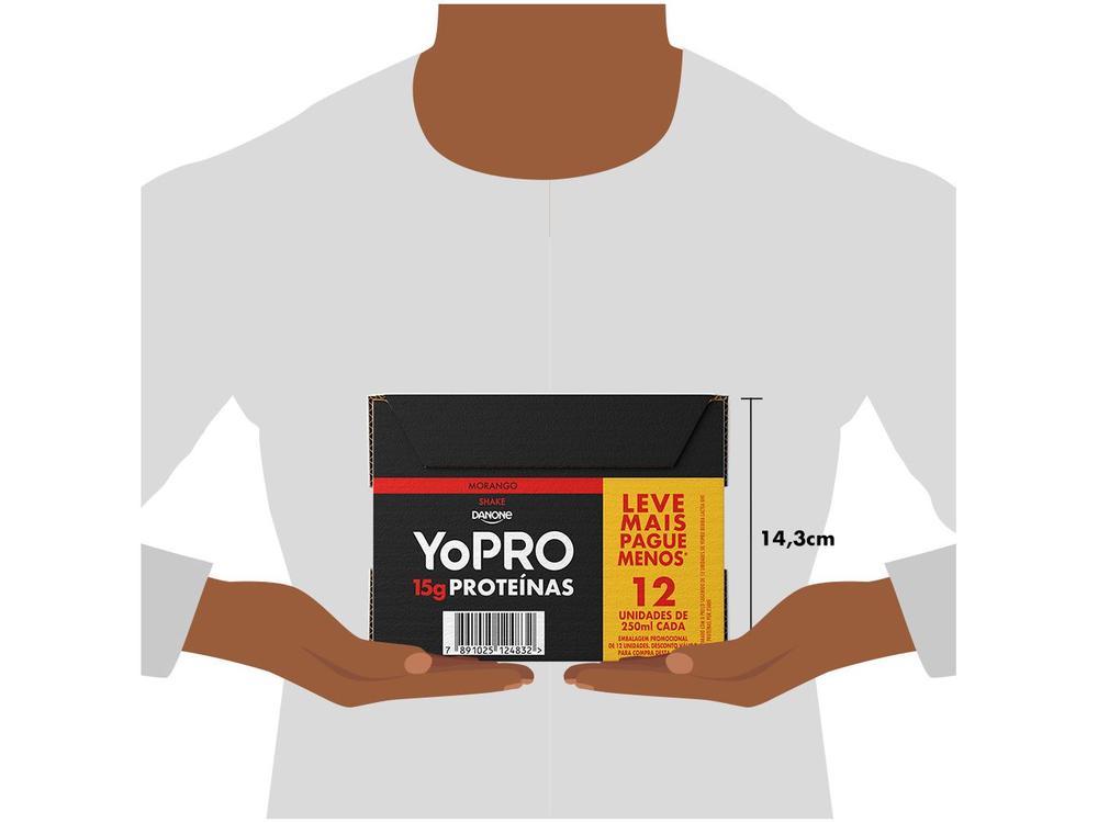 Bebida Láctea UHT 15g de Proteínas Danone YoPRO Morango Zero Açúcar 250ml 12 Unidades - 4