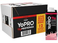 Bebida Láctea UHT 15g de Proteínas Danone YoPRO Morango Zero Açúcar 250ml 12 Unidades - 1