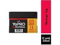 Bebida Láctea UHT 15g de Proteínas Danone YoPRO Morango Zero Açúcar 250ml 12 Unidades - 8