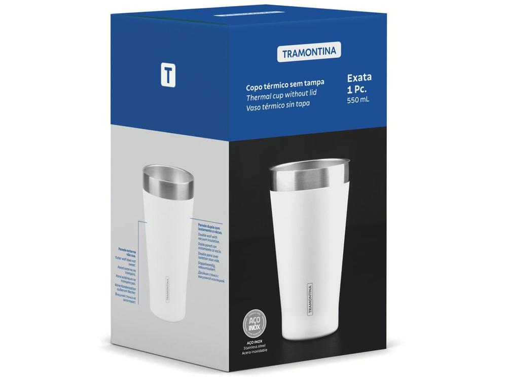 Copo Térmico Parede Dupla Tramontina Exata 61646510 Branco 550ml - 5