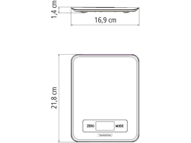 Balança de Cozinha Digital Tramontina 5kg Inox Adatto 61101020 - 5