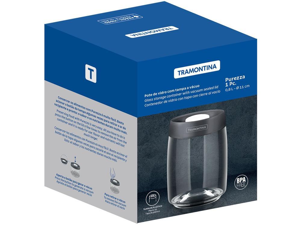 Pote de Vidro Hermético Tramontina com Tampa Redondo 800ml Purezza - 5