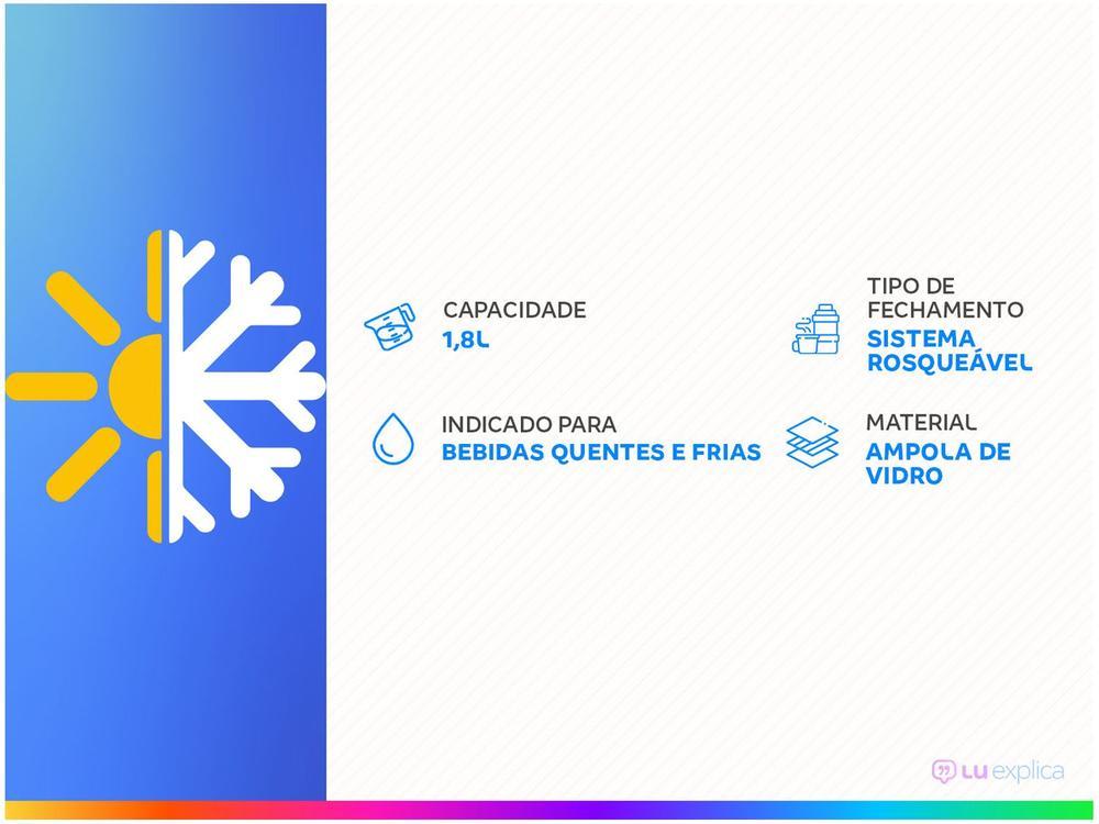 Garrafa Térmica Tramontina 1,8L Exata 61639186 Vermelha - 2